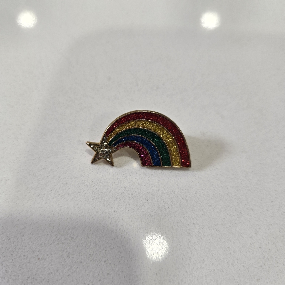 Vintage Rainbow Shooting Star Pin